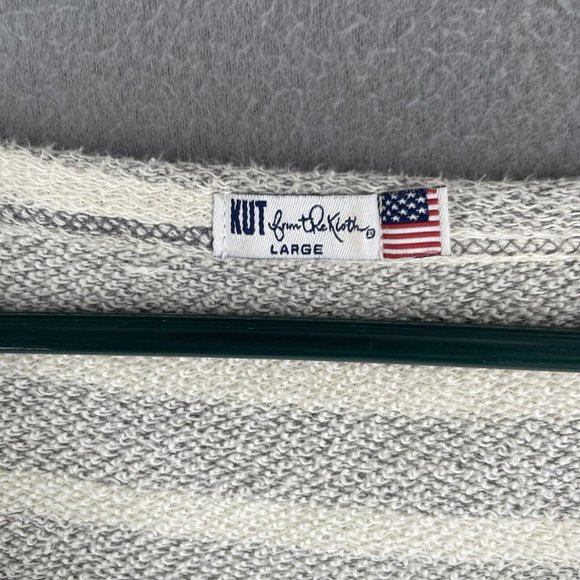 Kut from the Kloth Sweater Womens Large Fleece Cropp Long Sleeve Round Neck - Picture 8 of 11